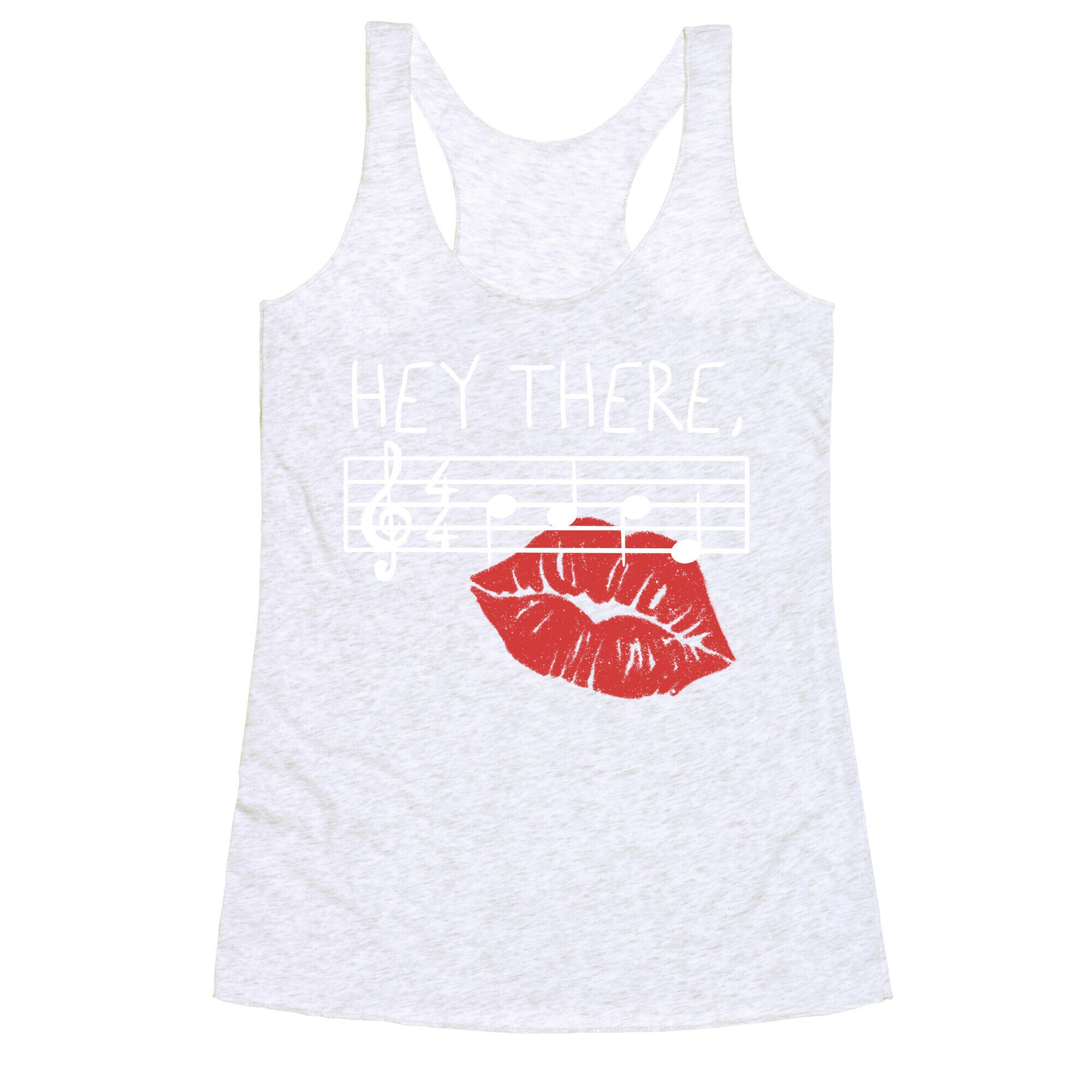Hey There Babe Music Pun Racerback Tank
